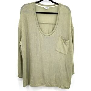 POL‎ Top Women's L Sage Green Lightweight Sweater Cottagecore Prairie Minimalist